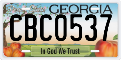 GA license plate CBC0537