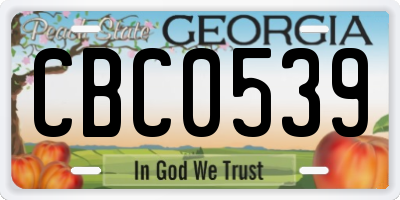 GA license plate CBC0539