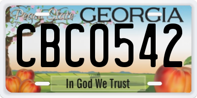 GA license plate CBC0542
