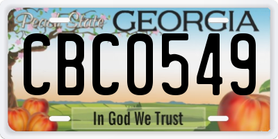 GA license plate CBC0549