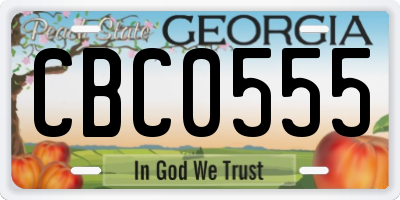 GA license plate CBC0555