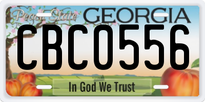 GA license plate CBC0556