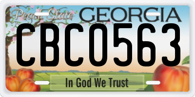GA license plate CBC0563