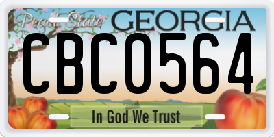 GA license plate CBC0564