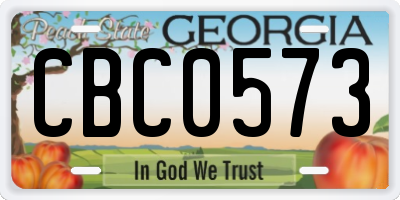 GA license plate CBC0573
