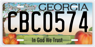 GA license plate CBC0574