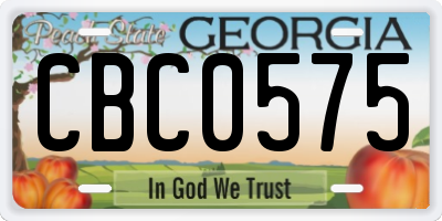 GA license plate CBC0575