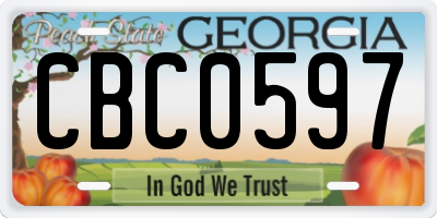 GA license plate CBC0597