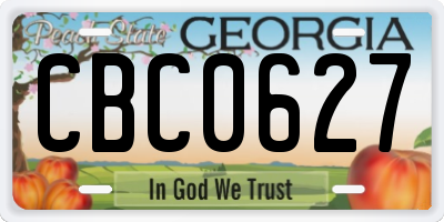 GA license plate CBC0627