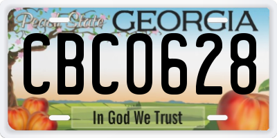 GA license plate CBC0628