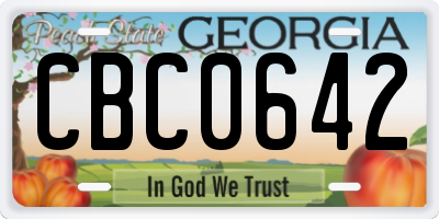 GA license plate CBC0642