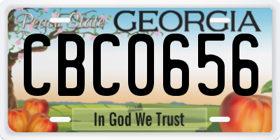 GA license plate CBC0656