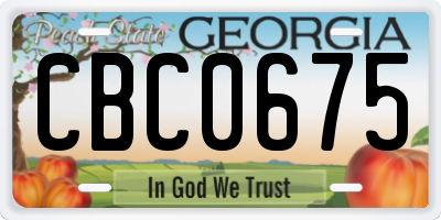 GA license plate CBC0675