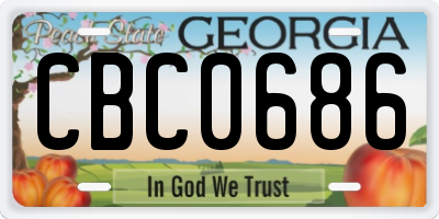 GA license plate CBC0686