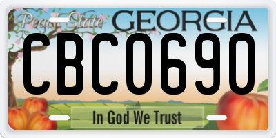 GA license plate CBC0690