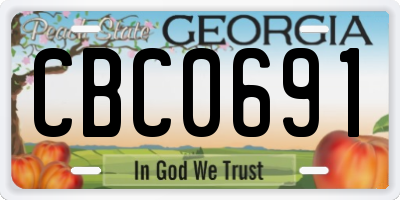 GA license plate CBC0691