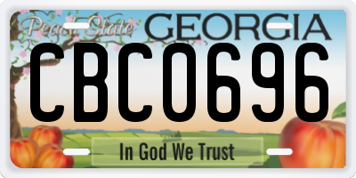 GA license plate CBC0696