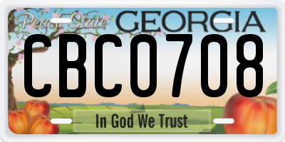 GA license plate CBC0708