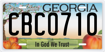 GA license plate CBC0710