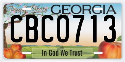 GA license plate CBC0713