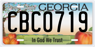 GA license plate CBC0719