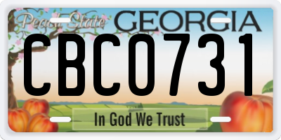 GA license plate CBC0731