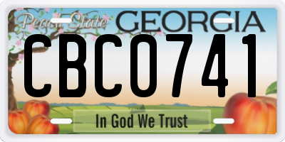 GA license plate CBC0741