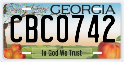 GA license plate CBC0742