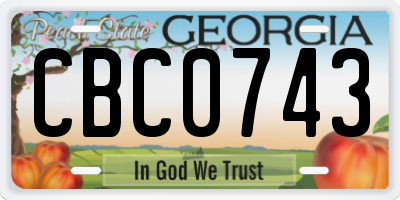 GA license plate CBC0743