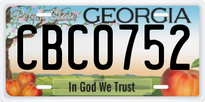 GA license plate CBC0752