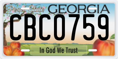 GA license plate CBC0759