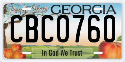 GA license plate CBC0760