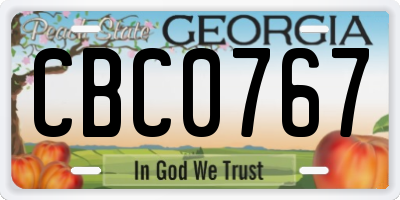 GA license plate CBC0767