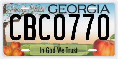 GA license plate CBC0770