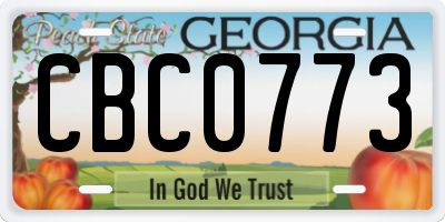 GA license plate CBC0773