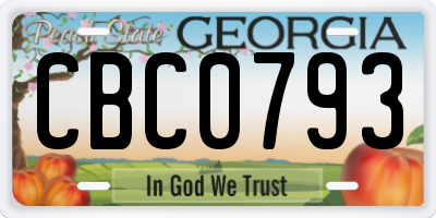 GA license plate CBC0793