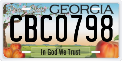 GA license plate CBC0798
