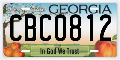 GA license plate CBC0812