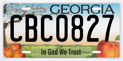 GA license plate CBC0827