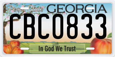 GA license plate CBC0833