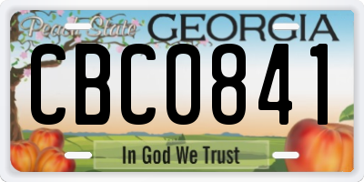 GA license plate CBC0841