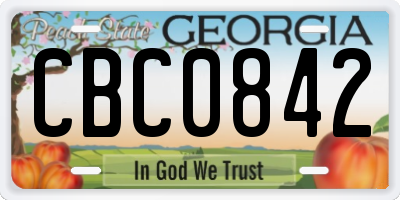 GA license plate CBC0842