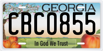 GA license plate CBC0855