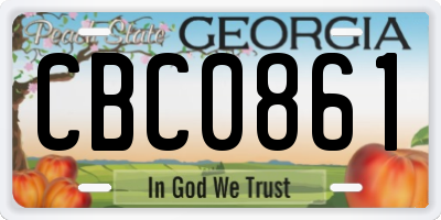 GA license plate CBC0861