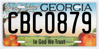 GA license plate CBC0879