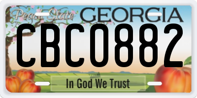 GA license plate CBC0882