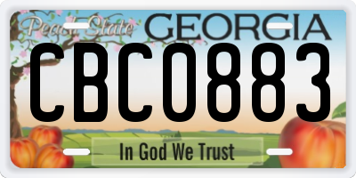GA license plate CBC0883