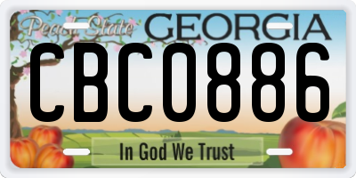 GA license plate CBC0886