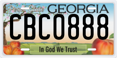 GA license plate CBC0888