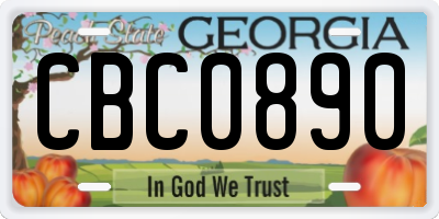 GA license plate CBC0890